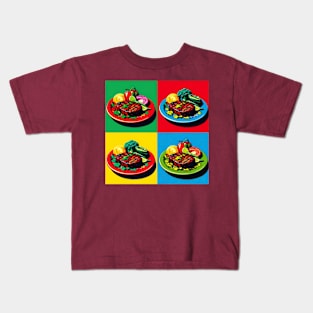 Vibrant Pop Carne Asada Art - Mexican Cuisine Kids T-Shirt